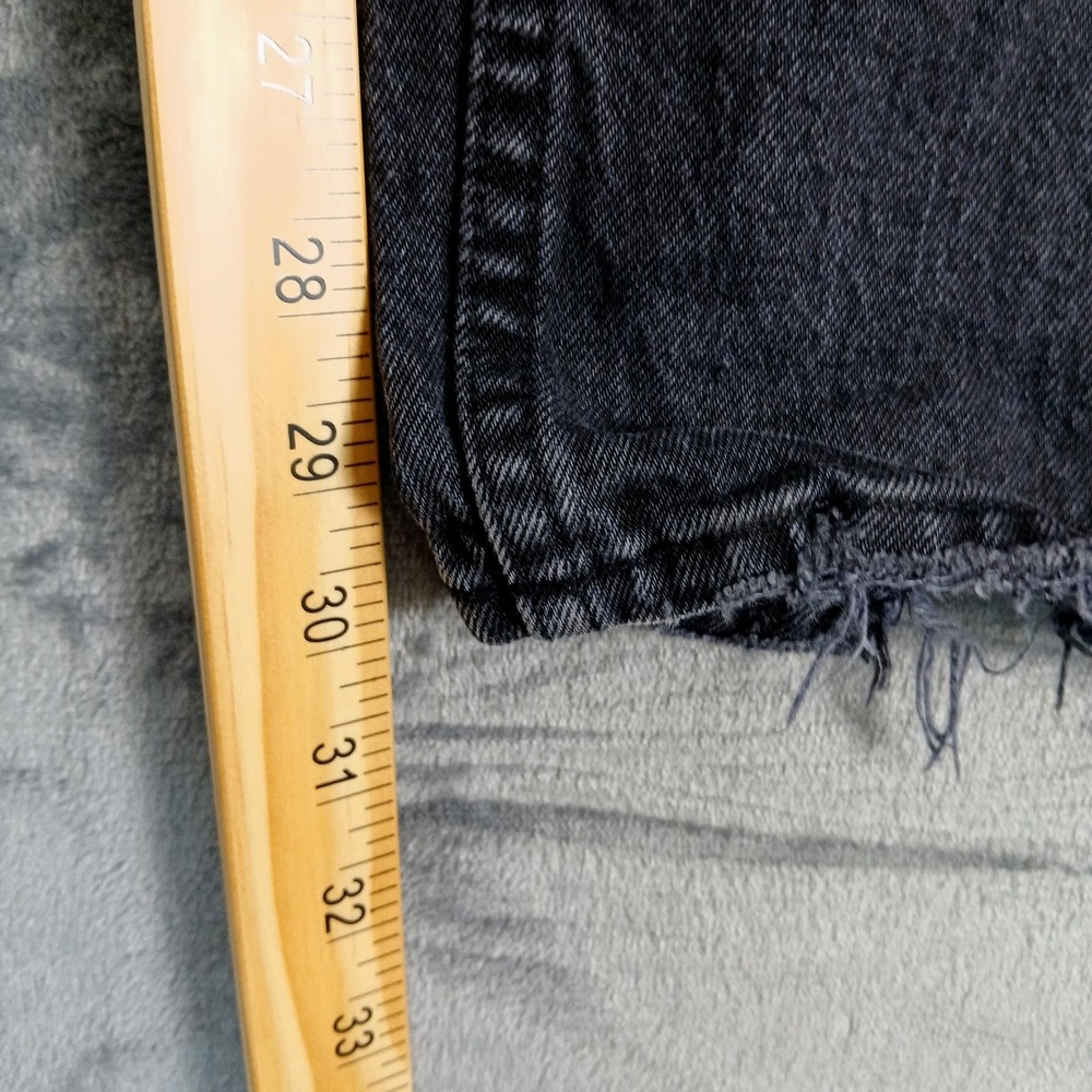 Abercrombie & Fitch Jeans Womens 16 Black 90s Straight Ultra High‎ Rise Ripped - Picture 4 of 10
